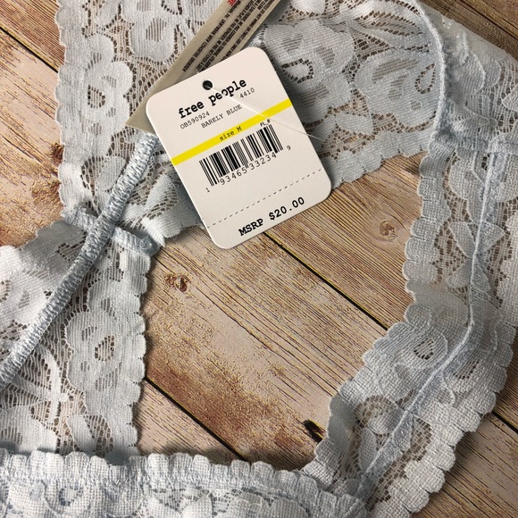 🆕 Free People Galloon Lace Bralette barely blue - Picture 7 of 8